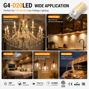 หลอดไฟ LED 2835 SMD 2.5W 210-230LM 2700K - 6000K AV/DC 12V สำหรับโคมไฟระย้า - Product Image 4