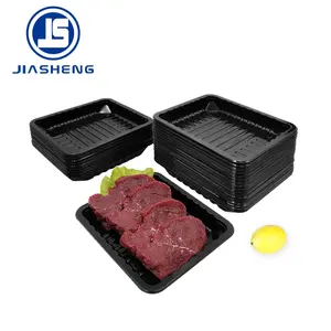 Plastic Black Tray Plastic Customizable Food Grade Microwave BPA Free PP/PE MAP Plastic Seal Packing Black Disposable Meat Tray