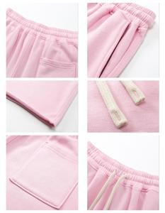 Shorts vintage délavés pour hommes, coupe oversize, style streetwear, poids lourd, avec logo personnalisé OEM, pour l'été, effet délavé à l'acide. - Product Image 4