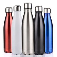Bouteille d'eau isotherme en acier inoxydable réutilisable de 1 litre, noir mat, avec logo personnalisé, vente en gros