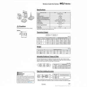 Cilindro de varilla guía en miniatura SMC Pneumatics - Product Image 1