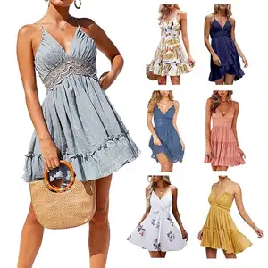 Summer Dresses Factory Wholesale Women Clothes Casual Dresses Stock Apparel