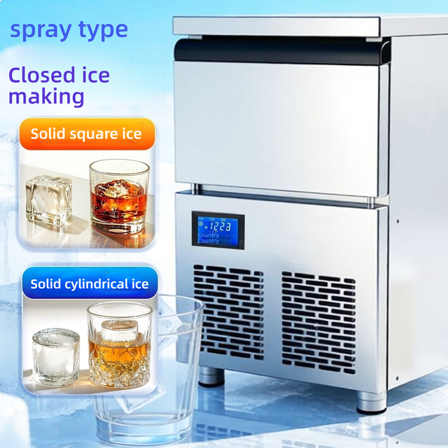 Commercial Square Ice Maker Stainless Steel Touchpad Control Countertop Air-Cooled 25kg Water Tank Capacity 50*50*50 600W 1 Year