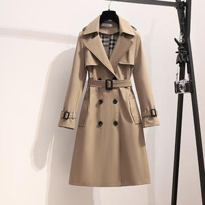 Version coréenne <span class=keywords><strong>Trench</strong></span>-coat haut de gamme pour femmes XS <span class=keywords><strong>Petite</strong></span> Style britannique printemps automne mi-long nouveau manteau chaud à double boutonnage - Product Image 5