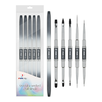 Nouvel ensemble professionnel de 5 pinceaux à double embout pour nail art, avec manche métallique, pour extension de gel et décoration de liner, gainant en temps et l'espace