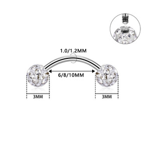Vente directe usine – Bijoux fantaisie en acier inoxydable avec fermoir à vis, anneau de piercing pour <span class=keywords><strong>sourcil</strong></span>, design coloré avec zircon, pour femme - Product Image 6
