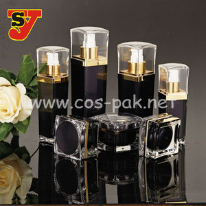 중국 제조 스크류 탑 스퀘어 병 스킨 케어 로션 및 페이스 크림 용 아크릴 플라스틱 화장품 용기 - Product Image 4