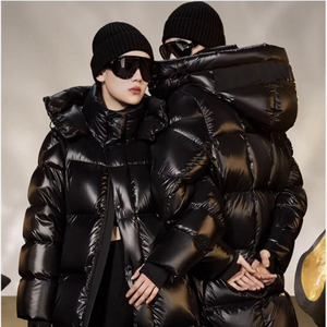 Veste noire et dorée style couple pour hommes et femmes Nouveau standard national 90 Version épaissie en duvet de canard blanc pour adultes - Product Image 2