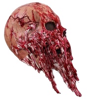 Masque en latex de tête de zombie diabolique effrayant, costume de cosplay d'Halloween pour adultes, accessoires de fête de carnaval
