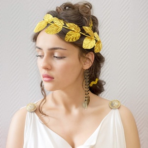 Bandeau grec Costume Couronne de laurier <span class=keywords><strong>romain</strong></span> Couronne Bandeaux feuille d'or pour femmes hommes Accessoires de coiffure - Product Image 6