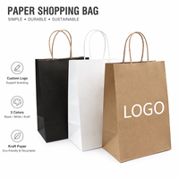 Sac en papier kraft épais, sac à main en papier kraft, sac d'emballage pour la restauration à emporter, sac de shopping en papier kraft pour boulangerie
