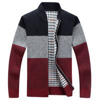 Cardigan en polyester épais tricoté pour homme, collection automne/hiver, à manches longues, élastique, chaud et tendance pour jeunes.