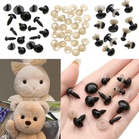 Poupée en peluche animale noire DIY faite à la main, écologique, en plastique, avec accessoires pour les yeux, le nez et les globes oculaires à bouton-pression