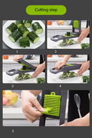 Vente en gros d'usine Accessoires de cuisine 15 en 1 Coupeur d'aliments Hachoir à oignons et légumes Mandoline Trancheuse Coupe-légumes multifonctionnel