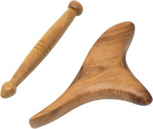 Alat Pijat Kaki Kayu Segitiga Gua Sha 2PCS, Pemijat Refleksi, Pereda Nyeri Otot, Promo Hot Sale - Product Image 1