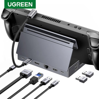 Station d'accueil UGREEN Steam Deck 9 en 1 USB C, station d'accueil 4K60Hz HDMI RJ45 10Gbps pour Steam Deck Rog Ally X Legion Go, support pliable