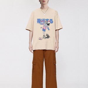 T-shirts en coton tricoté à imprimé graphique pour hommes, manches courtes, coupe classique, anti-rides et respirants, style vintage Harajuku streetwear - Product Image 5