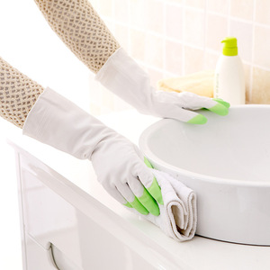Dishwashing Gloves Waterproof Durable <b>Plastic</b> <b>Kitchen</b> Cleaning Gloves For Dishes Clothes Size M Two Color Pattern - Product Image 3