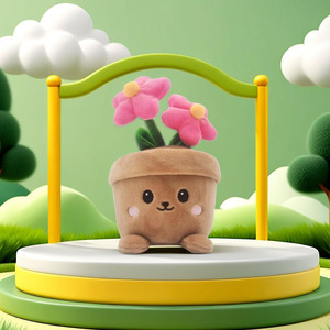 8464 Adorabile Peluche a Forma di Pianta, Giocattolo Floreale Rosa con Faccina <span class=keywords><strong>Sorridente</strong></span>, Regalo di Benvenuto per Amici, Decorazione Casa, Mini Pianta di Peluche - Product Image 3