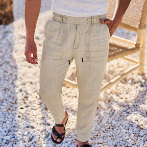 <span class=keywords><strong>Pantalon</strong></span> décontracté en <span class=keywords><strong>lin</strong></span> uni pour <span class=keywords><strong>homme</strong></span>, style européen et américain, simple et élégant, idéal pour les vacances et la maison - Meilleure vente transfrontalière - Product Image 3