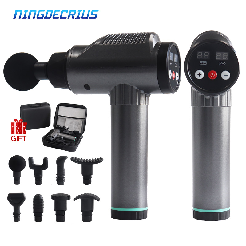 2021 massage gun 30 Electric Percussion Vibration Full Body Massager Deep Tissue Fascia OEM Muscle Massage Gun with LCD Screen