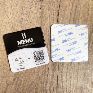 10X10cm แตะเพื่อสั่งซื้อรหัส <span class=keywords><strong>QR</strong></span> กำลังสองของการ์ด NFC แผ่นเมนูดิจิทัลสำหรับร้านอาหาร - Product Image 4