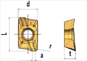 Apkt1604 cacbua Vonfram cacbua phay công cụ hrc45 cho các trung tâm gia công thép hợp kim - Product Image 3