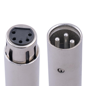 Xlr Adapter 3 Pin Male To 5 Pin Female Connector For Audio Sound <b>Systems</b> Metal High Quality Passive <b>Stereo</b> Output - Product Image 4