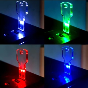 Özel stüdyo logosu akrilik şeffaf anahtar renk Premium LED ışık USB2.0 <span class=keywords><strong>Flash</strong></span> sürücü 4GB 8GB 16GB 32GB 64GB 128GB bellek U Disk - Product Image 3