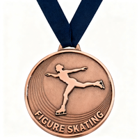 Vente en gros de médailles de patinage sur glace en fonte sous pression de finition mate haut de gamme médailles personnalisées en alliage de zinc pour événements finisseur