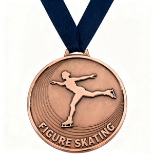 Medallas de patinaje sobre hielo fundidas a presión de gama alta con acabado mate al por mayor, medallas de premio de patinaje de aleación de zinc personalizadas para Finalizador de eventos - Product Image 4