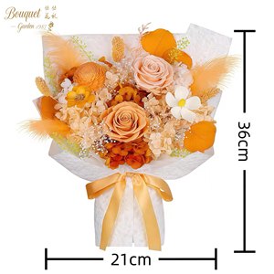 Caja Cuadrada Hecha a Mano con Ramo de Flores Preservadas, Decoración de <span class=keywords><strong>Rosas</strong></span> Eternas que Duran 3 Años, Regalos de Aniversario, <span class=keywords><strong>Cumpleaños</strong></span>, San Valentín para Mamá - Product Image 1