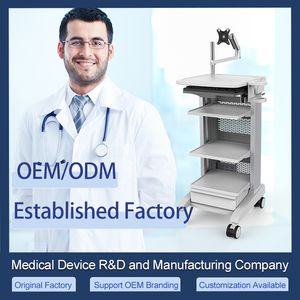 Chariot médical industriel moderne 4K pour ordinateur portable d'endoscopie roues de chariot en métal en acier plastique prend en charge l'utilisation d'atelier de bras hôpitaux - Product Image 2