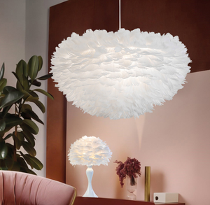 Plafonniers Romantiques et Chaleureux en Plumes Style Nordique, <span class=keywords><strong>Lustre</strong></span> Créatif pour <span class=keywords><strong>Chambre</strong></span> à Coucher et Salon, Populaire Tendance Instagram pour <span class=keywords><strong>Chambre</strong></span> de Fille - Product Image 2