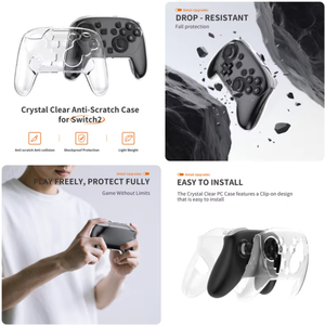 Set de <span class=keywords><strong>5</strong></span> Fundas de Cristal para Nintendo Switch 2, Carcasa Protectora Transparente de PC, Caja de Almacenamiento para Palancas de Control - Product Image 4