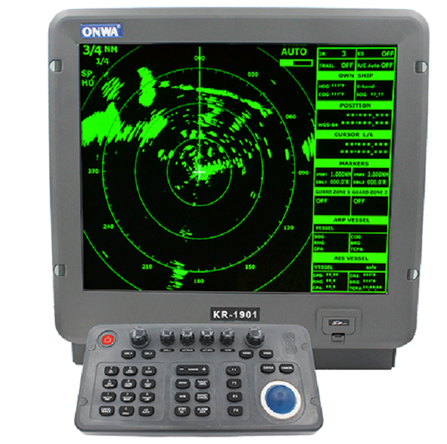 KR-1968-H  64NM ONWA Marine radar With AIS Display and  Target Tracking /W  ARPA (Automatic Radar Plotting Aid) Function