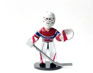 Modello 3D personalizzato OEM Action figure realistiche Mini giocatore di portiere di hockey su ghiaccio collezione di squadre