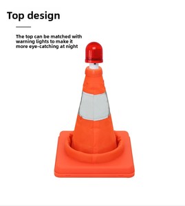 Barriera Stradale Retrattile di Emergenza in PVC, Cono Stradale Riflettente, Contenitore Pieghevole per Gelato, Segnalatore Luminoso per la Sicurezza del Parcheggio Auto - Product Image 4