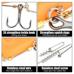 Hameçon de pêche lesté Spinpoler pour gros gibier, montage Stinger pour brochet, hameçon triple robuste en acier à vis, poids 5g 7g 10g 15g 20g, lestes pour eau salée - Product Image 5