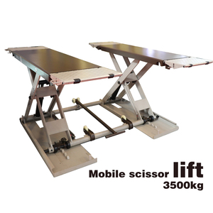 Pengangkat gunting mobil hidrolik naik tengah harga pabrik 1.3m pengangkat gunting otomotif penggerak listrik untuk garasi - Product Image 3