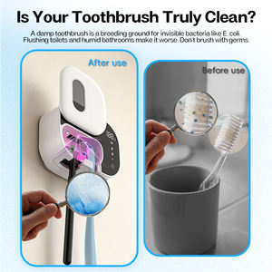 Stérilisateur et sécheur intelligent pour brosse à dents, activé par la mouvement, stérilisation par lumière UV-C et séchage à l'air chaud avec batterie de 1000 mAh - Product Image 4