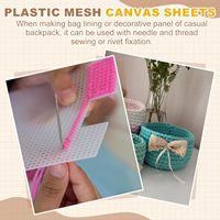 Ariste 78127 Feuilles de toile plastique maillée 45*75cm à motif quadrillé pour broderie, travaux manuels DIY, points de croix, tricot et crochet