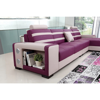 Ensemble de canapés multifonctionnels en forme de L, modernes et simples, en cuir violet, meubles de salon et de maison, canapés d'angle, canapés sectionnels