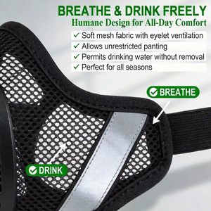 Dog Muzzle Soft Silicone Basket Muzzle for Dogs Allows Panting and Drinking Prevents Unwanted Barking <b>Biting</b> and Chewing - Product Image 2