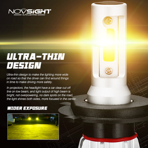 Novsight Lampadina per Fari Auto H4 COB ad Alta Potenza 3000k Giallo Dorato 10000LM 72W 9005 H7 H11 Faro <span class=keywords><strong>LED</strong></span> Luce <span class=keywords><strong>Fendinebbia</strong></span> - Product Image 4