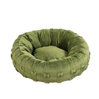 Coussin rond pour animaux de compagnie, style donut, plissé, pour un sommeil profond, chaud et confortable, pour petits chiens, toutes saisons