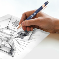 Stylo Bille Métallique Personnalisé de Marque Luxe avec Stylet, Finition Douce au Toucher, pour Promotion, Logo Imprimé