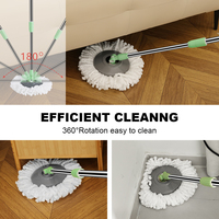 Fabricant professionnel de balais serpillères rotatifs mains libres en acier inoxydable, couleur vert fruit, pour le nettoyage des sols, avec seau