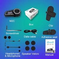 Intercom pour casque de moto avec écran LCD, étanche IPX6, accessoires pour moto