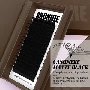 Extensions de <span class=keywords><strong>cils</strong></span> professionnelles faites à la main en fourrure, extensions de <span class=keywords><strong>cils</strong></span> en cachemire velours mat noir, plateaux d'extensions de <span class=keywords><strong>cils</strong></span> - Product Image 2